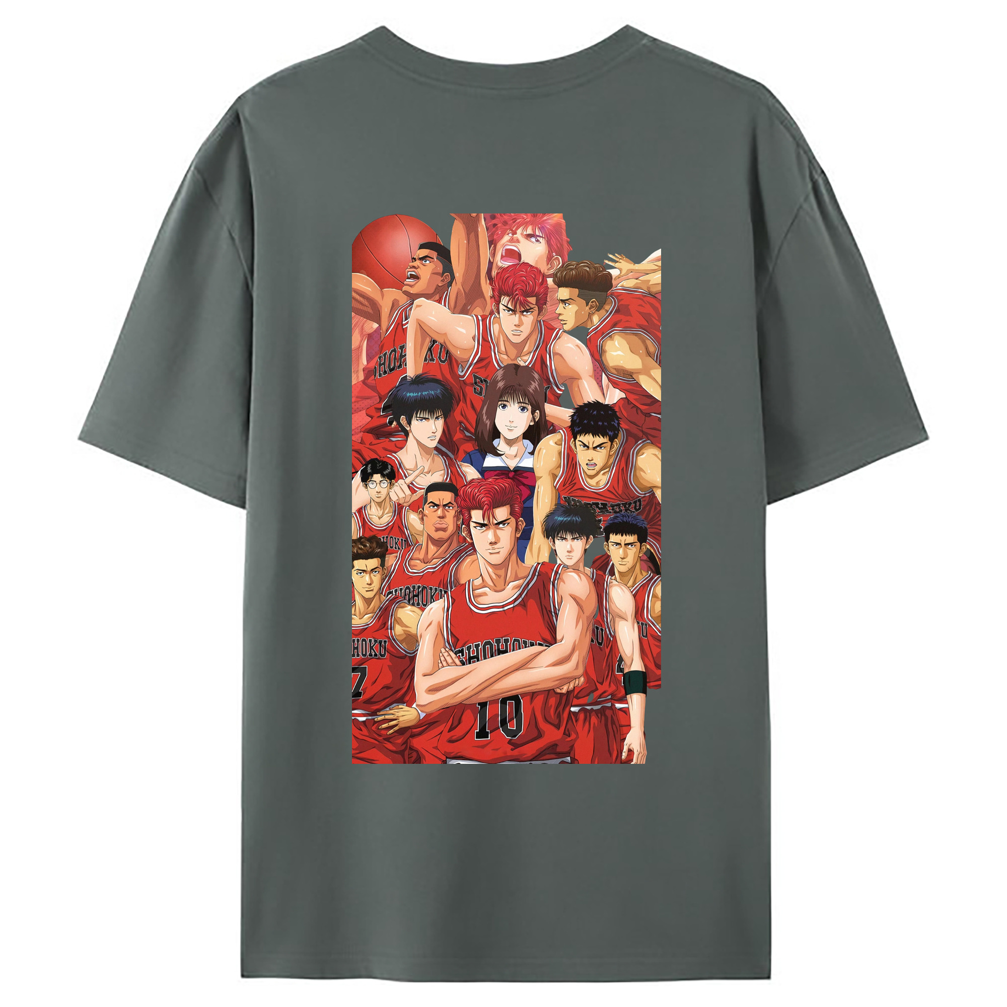 （画像用） SLAM DUNK／スラムダンク 綿100％ メンズ半袖Tシャツ（バックプリント） 通気性